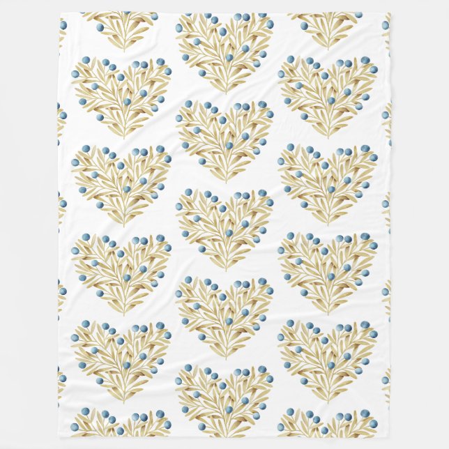 J'adore. Adore Fall. Fall leaves and blue berries Fleece Blanket (Front)
