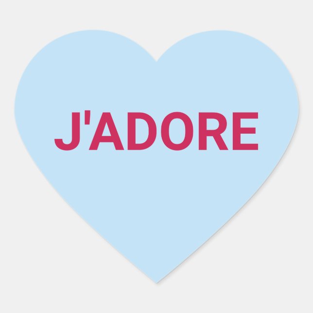 J'adore cute fun Valentine's Day conversation Heart Sticker (Front)