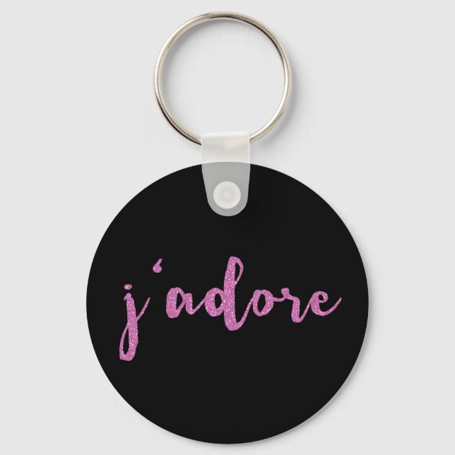 J'adore French Saying Key Ring (Front)