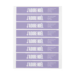 j'adore noël Christmas Wrap Around Label