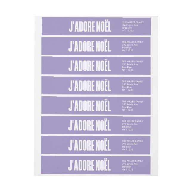  j'adore noël | Christmas Wrap Around Label (Sheet)