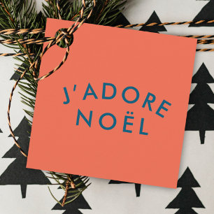 J'adore Noel   Modern Love Christmas Red and Navy Favour Tags