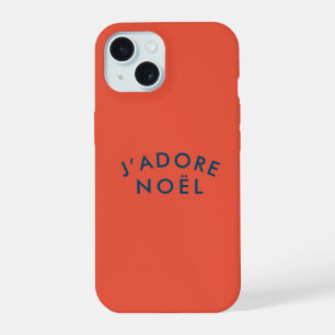 J'adore Noel | Modern Love Christmas Red and Navy iPhone 15 Case