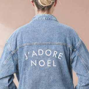 J'adore Noel   Modern Love Christmas Stylish Xmas Denim Jacket