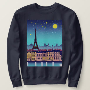 J'adore Paris - Fantasy Paris Under a Full Moon Sweatshirt
