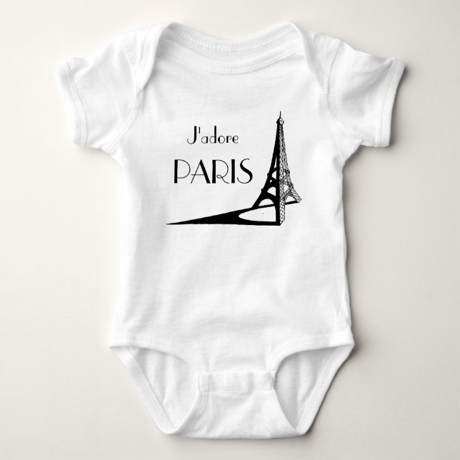 J'adore PARIS infant Baby Bodysuit (Front)
