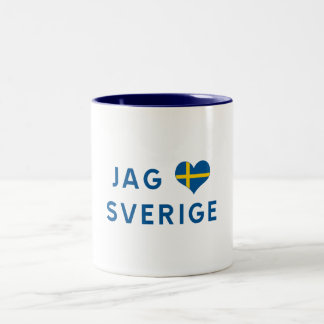 Jag älskar Sverige - I love Sweden Two-Tone Coffee Mug