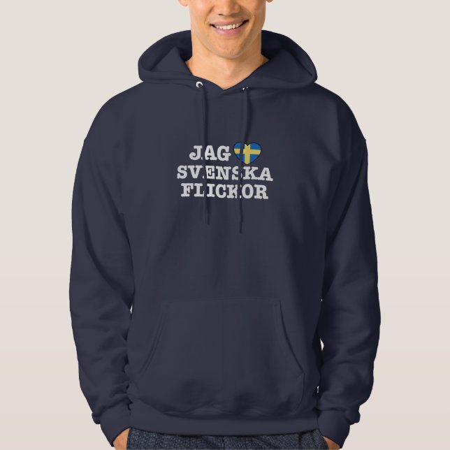 Jag Svenska Flickor Hoodie (Front)