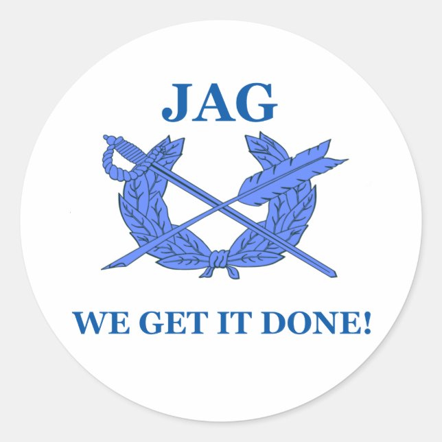 Jag We Get It Done Classic Round Sticker (Front)