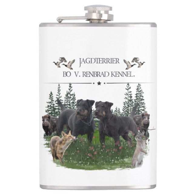 Jagdterrier Bo v. Renbrad Kennel. HP Laptop Skin C Hip Flask (Front)