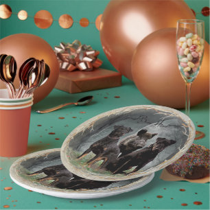 Jagdterrier , brave heart   paper plate