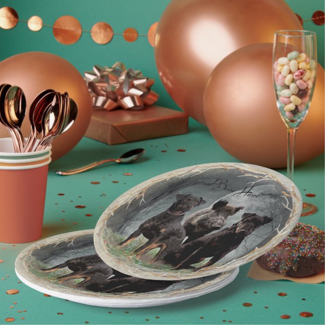 Jagdterrier , brave heart   paper plate (Multi)