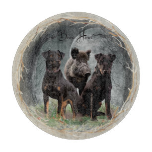 Jagdterrier , brave heart  tapestry poster acrylic cutting board