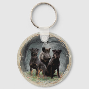 Jagdterrier , brave heart  tapestry poster acrylic key ring