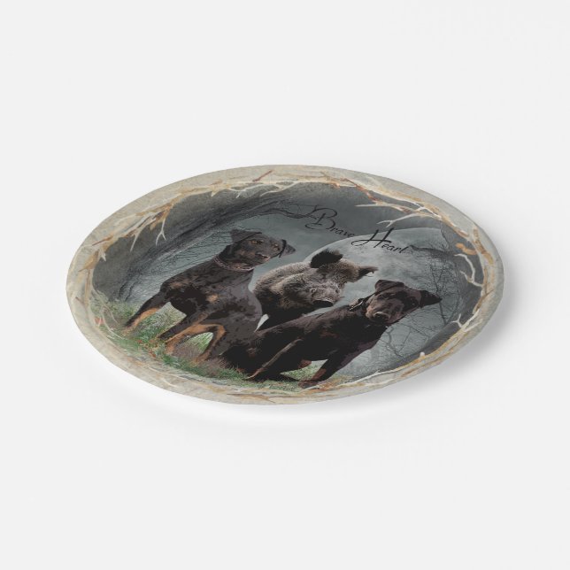 Jagdterrier , brave heart  tapestry poster acrylic paper plate (Angled)