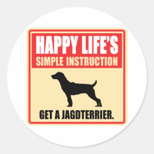 Jagdterrier Classic Round Sticker