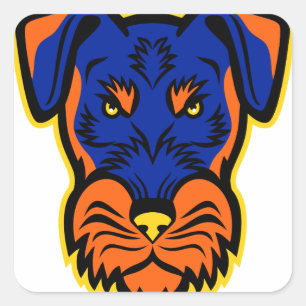 Jagdterrier Front Mascot Square Sticker