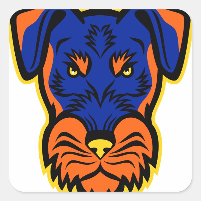 Jagdterrier Front Mascot Square Sticker (Front)