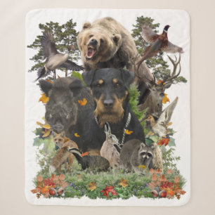 Jagdterrier, German Hunting Terrier Tapestry Poste Sherpa Blanket