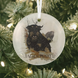 Jagdterrier Glass Tree Decoration