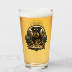 Jagdterrier , Hunting Logo Glass