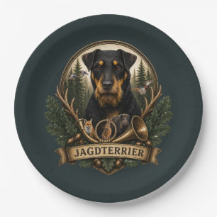 Jagdterrier , Hunting Logo Paper Plate