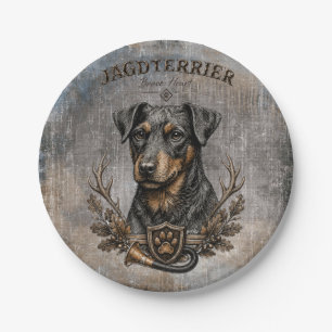 Jagdterrier , Hunting Logo Paper Plate