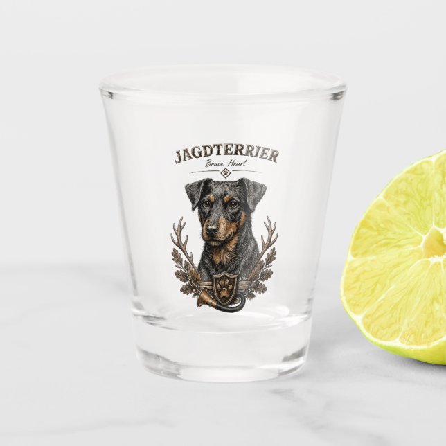 Jagdterrier ,  Hunting Logo Shot Glass (Front)