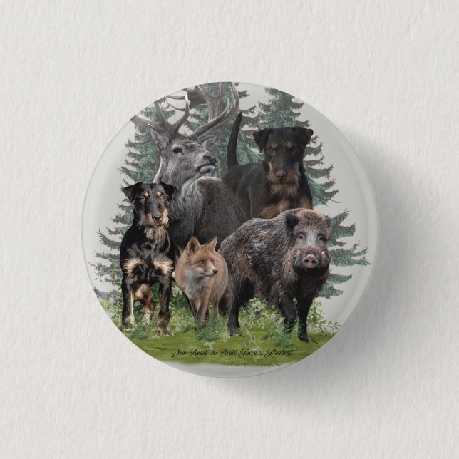 Jagdterrier Sticker 3 Cm Round Badge (Front)