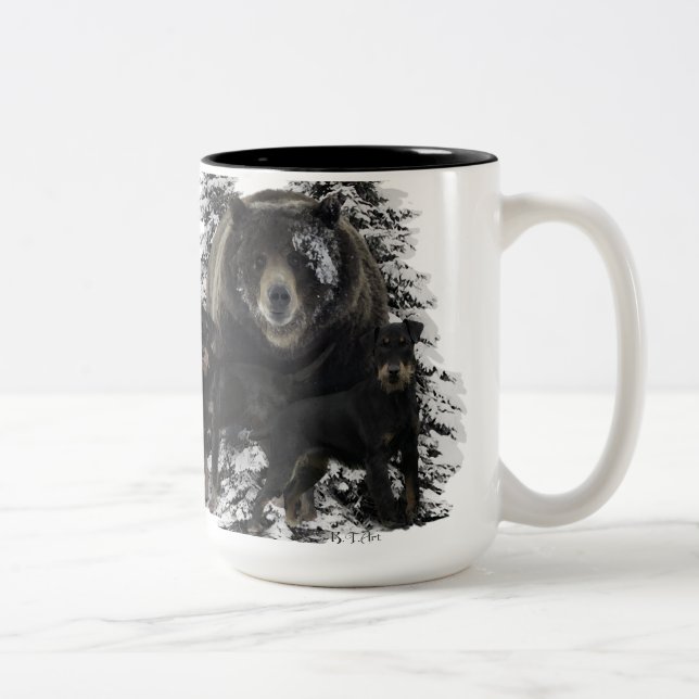 Jagdterrier Tapestry Poster Acrylic Print Triptych Two-Tone Coffee Mug (Right)