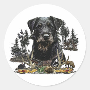 Jagdterrier -  versatile hunting dog  classic round sticker