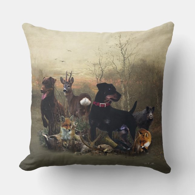 Jagdterrier -  versatile hunting dog    cushion (Front)