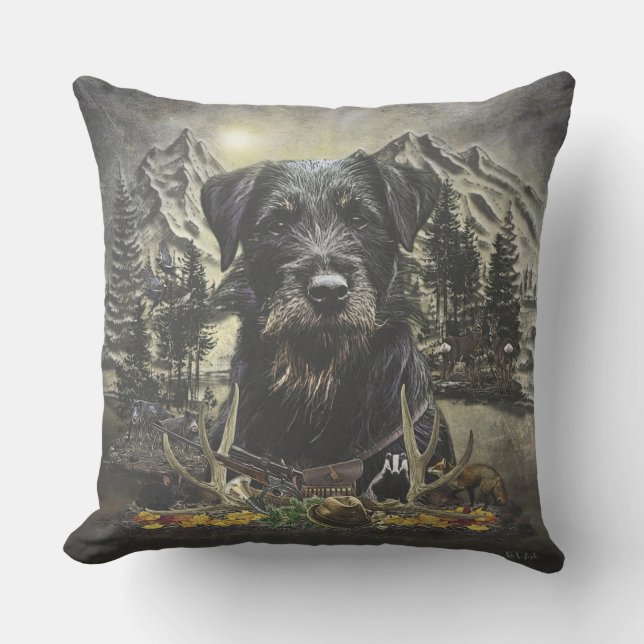 Jagdterrier -  versatile hunting dog      cushion (Front)