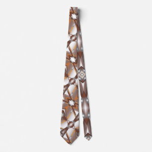 Jagged Edge Concentric Earth Tone Ombre Abstract Tie