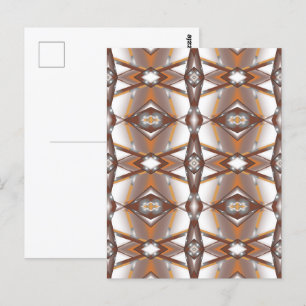 Jagged Edge Concentric Earth Tone Ombre Art Postcard