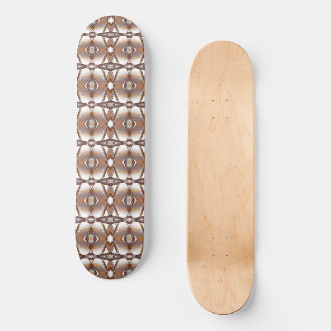 Jagged Edge Concentric Earth Tone Ombre Art Skateboard (Front)