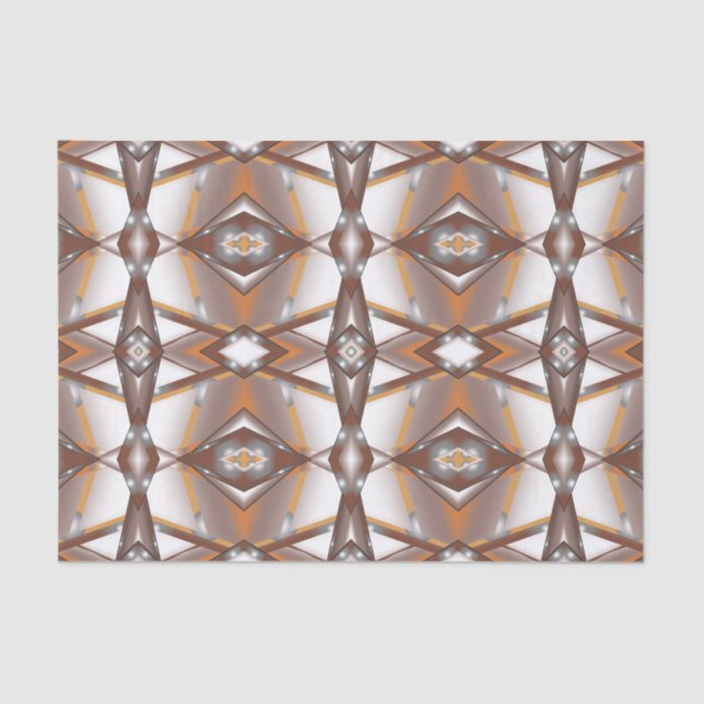 Jagged Edge Concentric Earth Tone Ombre Art Tissue Paper (Front)