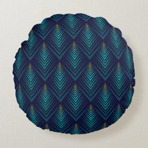 Jagged Edge: Dynamic Pattern Play Round Cushion