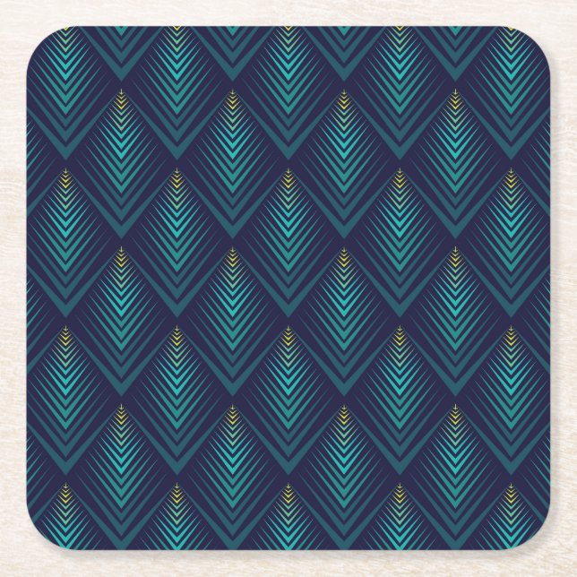 Jagged Edge: Dynamic Pattern Play Square Paper Coaster (Front)