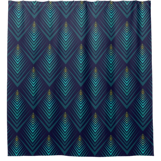 Jagged edge pattern shower curtain (Front)
