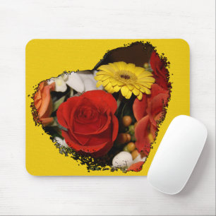 Jagged Edged Heart Bouquet Mouse Mat
