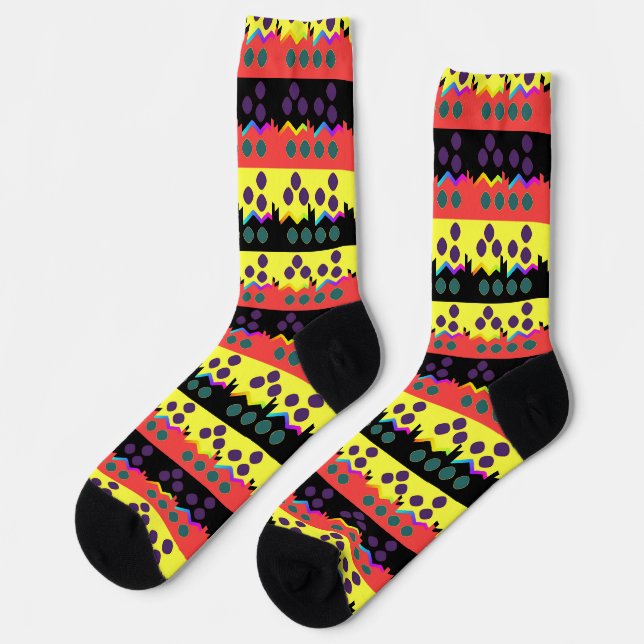 Jagged Geo Sustainable Premium Crew Socks (Left)
