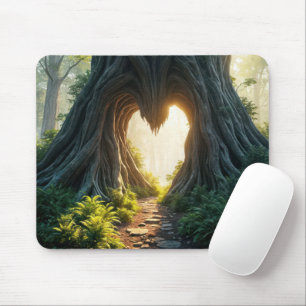 Jagged Heart Shaped Hole In Tree Trunk  Mouse Mat
