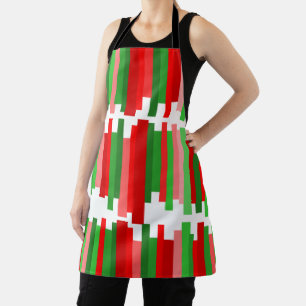 Jagged Lines – Red and Green Apron