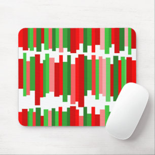 Jagged Lines – Red and Green   Mouse Mat