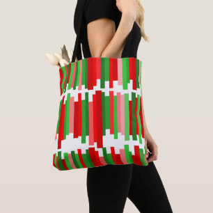 Jagged Lines – Red and Green  Tote Bag