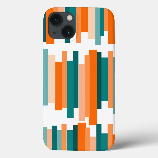 Jagged Lines – Teal and Orange  Case-Mate iPhone Case (Back)