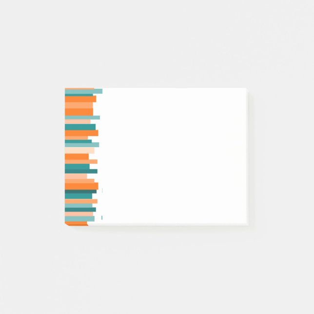 Jagged Lines – Teal and Orange  Post-it Notes (Front)