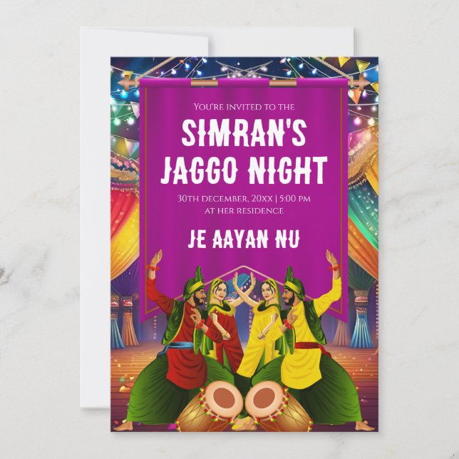 Jaggo invites Jago invitation, Digital Jago night (Front)