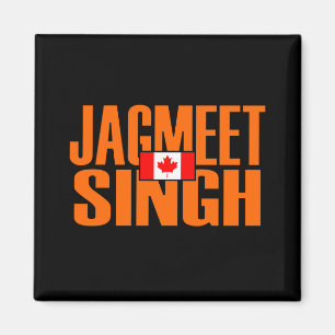 Jagmeet Singh Orange Block Text Canadian Flag Magnet